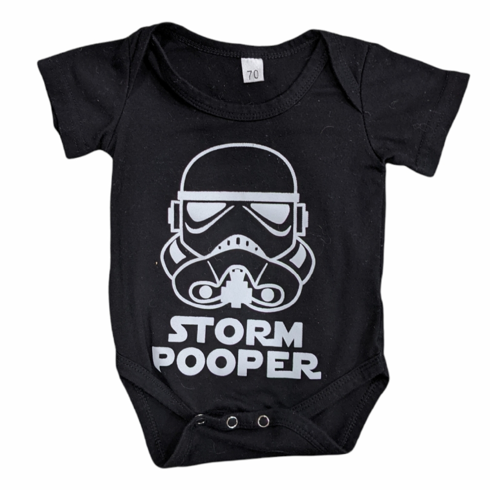 Star Wars "Storm Pooper" black onesie/bodysuit
